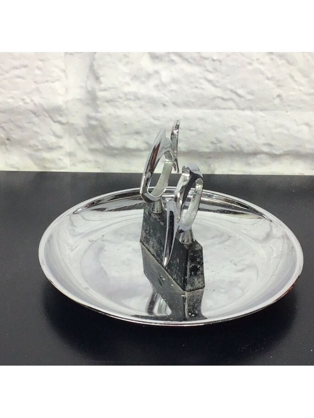 Mid Century Modern two fish Chrome Pincherette Ashtray MCM - Picture 3 of 10